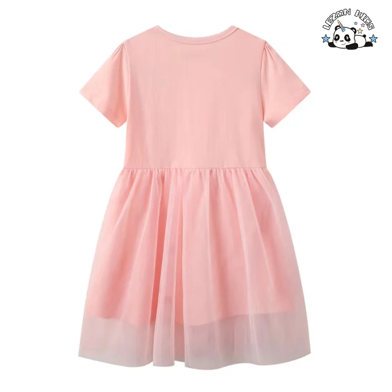 LEZONKIDS - Customizable Fashion Star Sequined Design Baby Girl Dress Boutique Princess Tulle Girls Dresses
